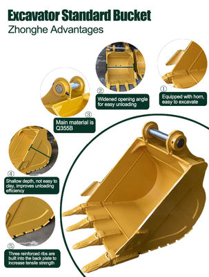 Q355B MN400 Hardox500 Excavator বালতি 0.8 1 Cbm 320 ZX200 DX200 SY205C এর জন্য