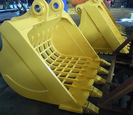 Q355B NM400 এক্সক্যাভেটর কঙ্কাল বালতি, 0.6-1.2 cbm টেকসই ব্যাকহো সংযুক্তি